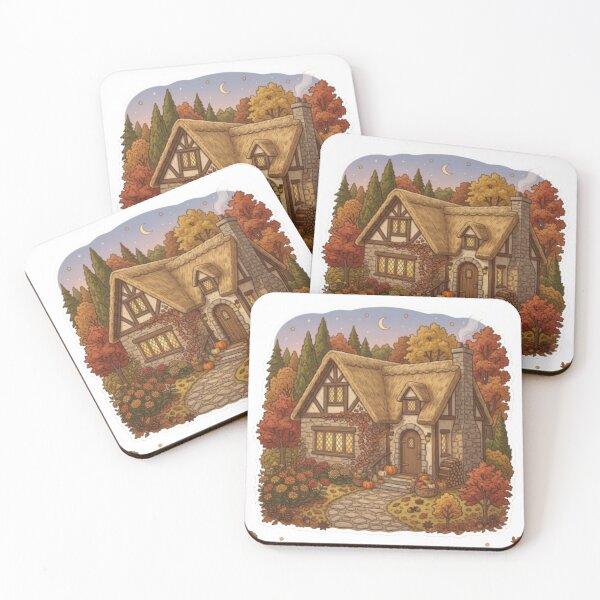 Item preview, Cozy Autumn Stone Cottage designed and sold by Pumpkinwishes13.