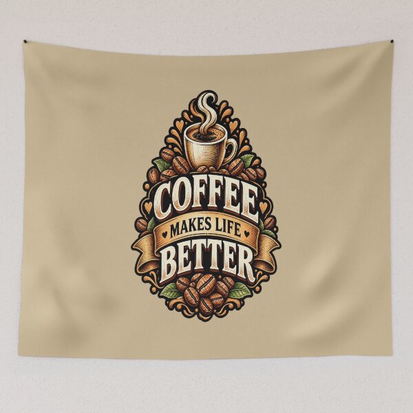 Item preview, Coffee Makes Life Better – Coffee Lover Vintage Design designed and sold by NovaNest  Studio.