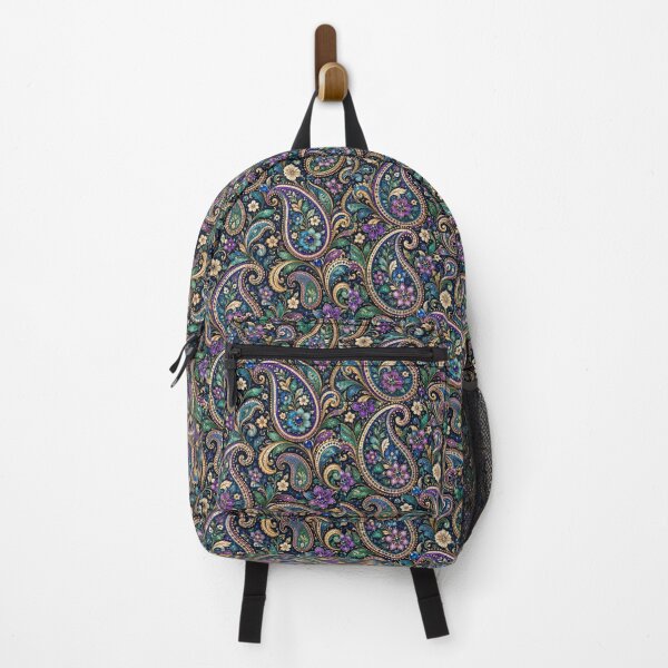 Item preview, Jewel Paisley Pattern – Blue Floral + Gold Ornamental Design designed and sold by FaithArt777.