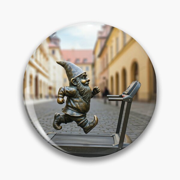 Item preview, Gnome on a Treadmill Art Print – Fitness Gift, Poland Travel Decor designed and sold by Purrfecta.