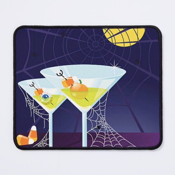 Item preview, Halloween Retro Blue Martini Eyeballs Cocktail Spiders designed and sold by 1beachbum.