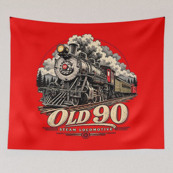 Item preview, Old 90 Steam Locomotive Vintage Train T-Shirt Design designed and sold by TZehrfeldPhotos.
