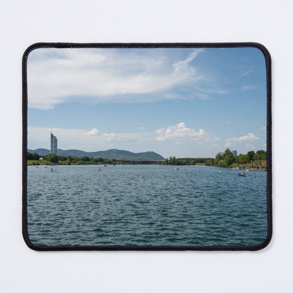 Item preview, Summer Serenity at Pier 22 on the Danube Canal, Vienna, Austria designed and sold by BadWolfStudios.