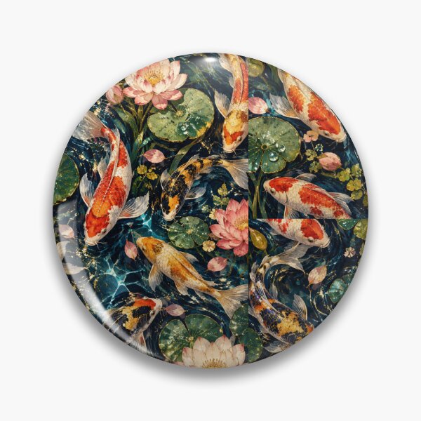 Item preview, Midnight Koi Garden – Japanese Koi + Lotus Pond Pattern designed and sold by FaithArt777.