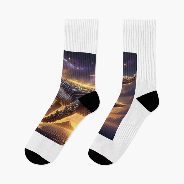 Item preview, Celestial Whale and Calf — Golden Flight Beneath the Stars designed and sold by Hawaii26.