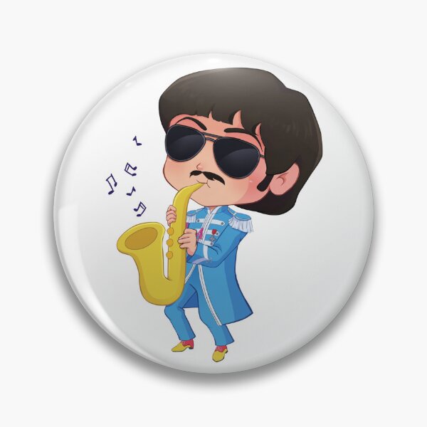 Item preview, Chibi Billy Playing the Saxophone – Cute Classic Rock Fan Design designed and sold by StickWithMusic.