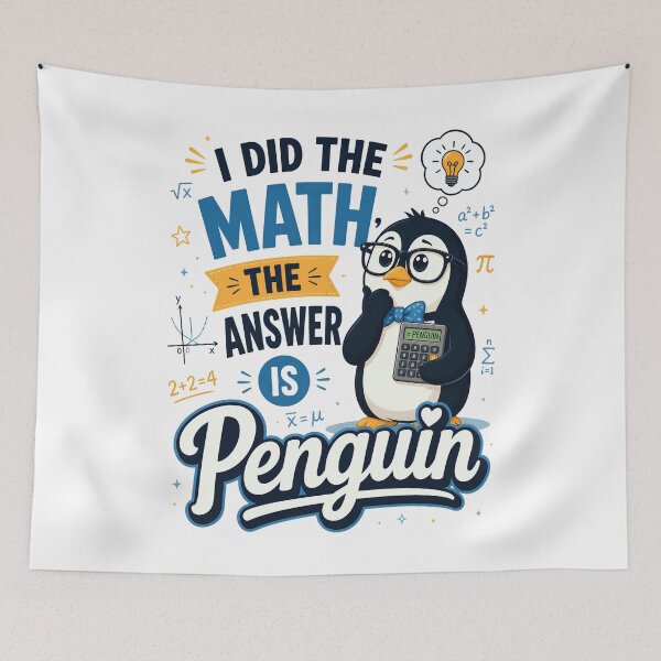 Item preview, I Did the Math The Answer Is Penguin Calculator Math Humor designed and sold by CalmDownZone ⭐️⭐️⭐️⭐️⭐️.