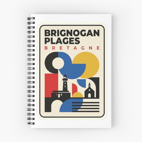 Item preview, Retro Brignogan Plages Bauhaus Geometric Skyline designed and sold by k3rstman1.