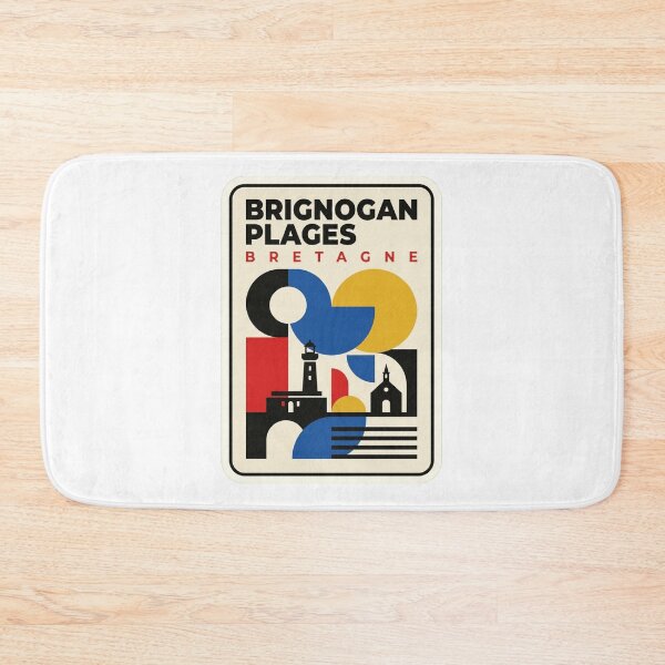 Item preview, Retro Brignogan Plages Bauhaus Geometric Skyline designed and sold by k3rstman1.