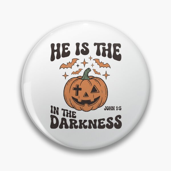 Item preview, Christian Halloween Pumpkin Cross John 1 5 designed and sold by KroghDs.