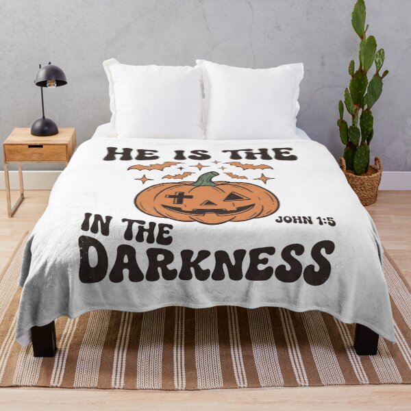 Item preview, Christian Halloween Pumpkin Cross John 1 5 designed and sold by KroghDs.