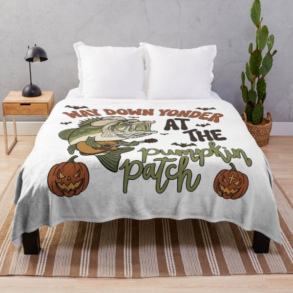 Item preview, Fishing Halloween Bass Guitar Pumpkin Patch designed and sold by KroghDs.