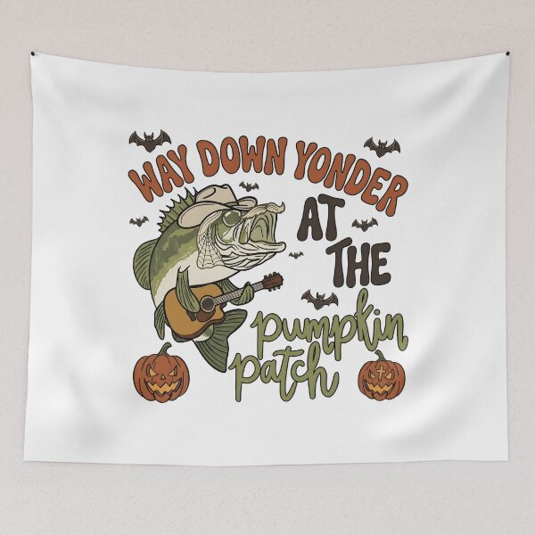 Item preview, Fishing Halloween Bass Guitar Pumpkin Patch designed and sold by KroghDs.