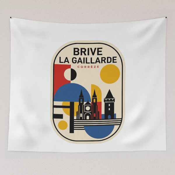 Item preview, Retro Brive La Gaillarde Bauhaus Geometric Skyline designed and sold by k3rstman1.