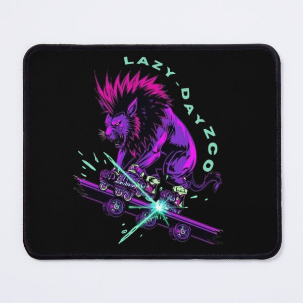 Item preview, Neon cyber skate lion designed and sold by LazyDayzCo.