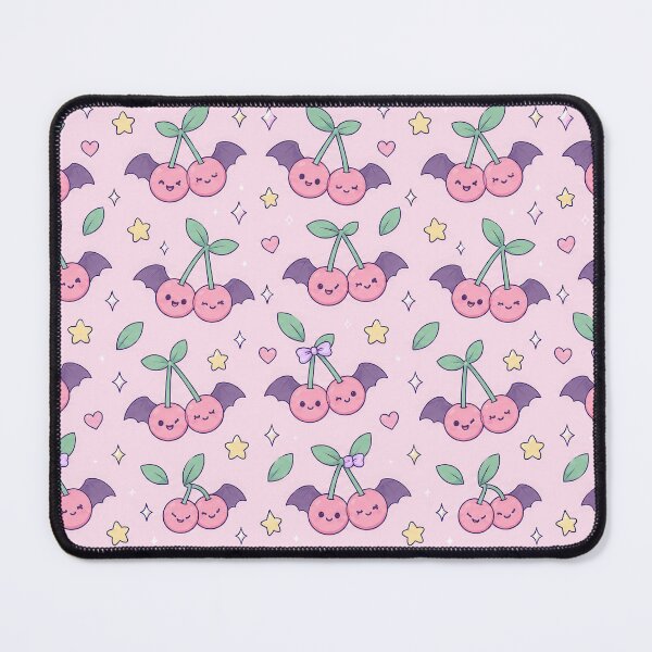 Item preview, Kawaii Bat Cherry Pastel Pattern designed and sold by Soft Berry Studio.