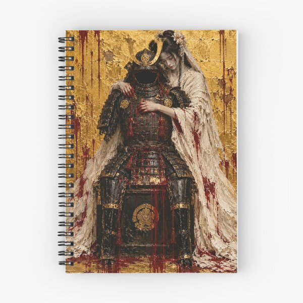 Item preview, Ivory-Robed Woman with Black and Gold Samurai Armor designed and sold by MouradStudio.