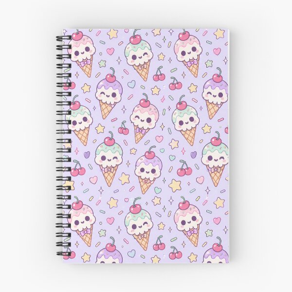 Item preview, Kawaii Skull Ice Cream Pastel Pattern designed and sold by Soft Berry Studio.