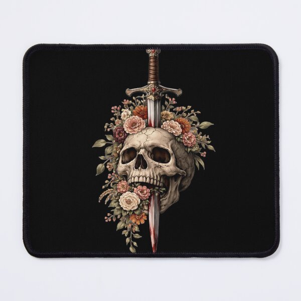 Item preview, Floral Skull Sword Vintage Dark Art Graphic designed and sold by GrimNest.