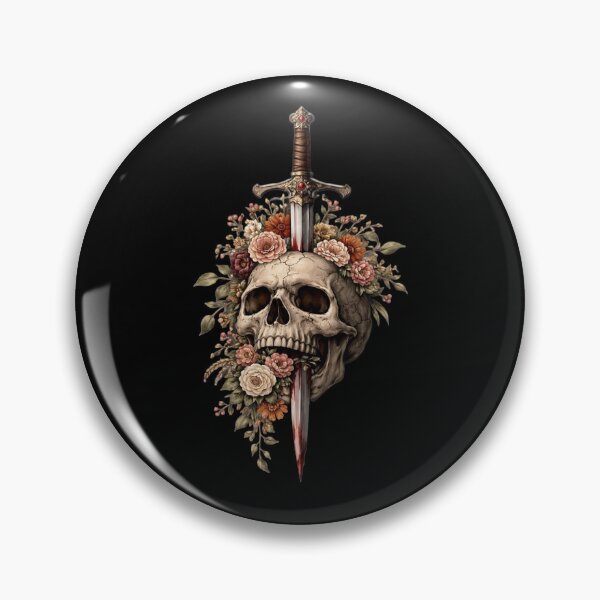 Item preview, Floral Skull Sword Vintage Dark Art Graphic designed and sold by GrimNest.