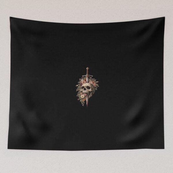 Item preview, Floral Skull Sword Vintage Dark Art Graphic designed and sold by GrimNest.