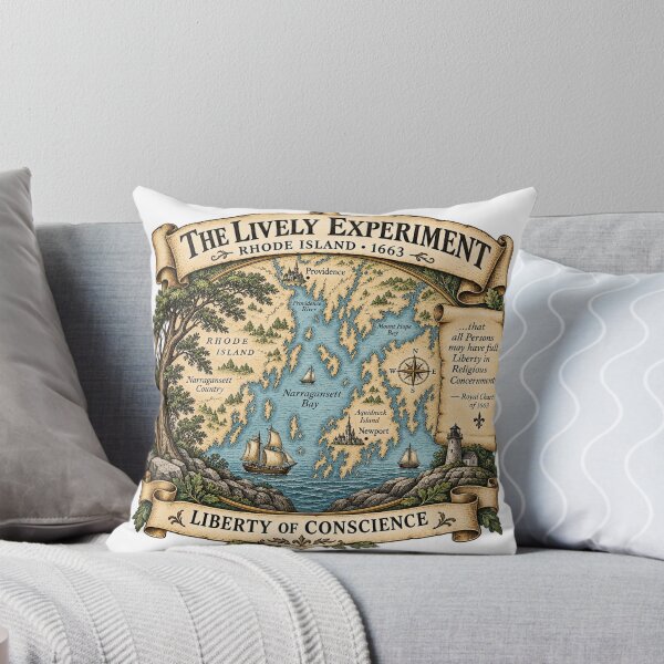 Item preview, The Lively Experiment — Rhode Island 1663 — Liberty of Conscience designed and sold by Past in Threads.
