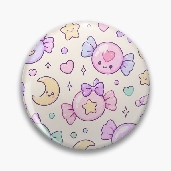 Item preview, Kawaii Moon Candy Pastel Pattern designed and sold by Soft Berry Studio.