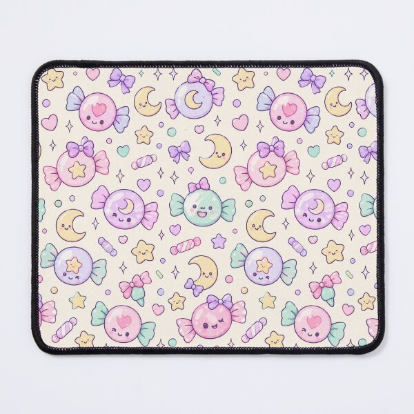 Item preview, Kawaii Moon Candy Pastel Pattern designed and sold by Soft Berry Studio.