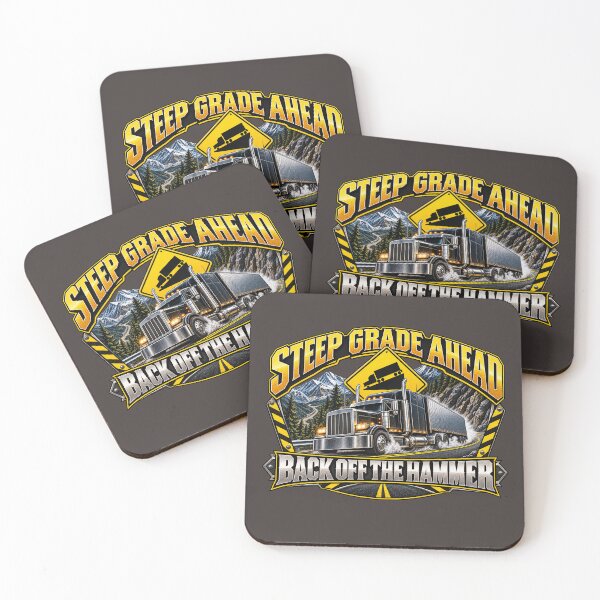 Item preview, Steep Grade Ahead | Back Off The Hammer | Mountain Highway Semi Truck Art designed and sold by NomadForge.
