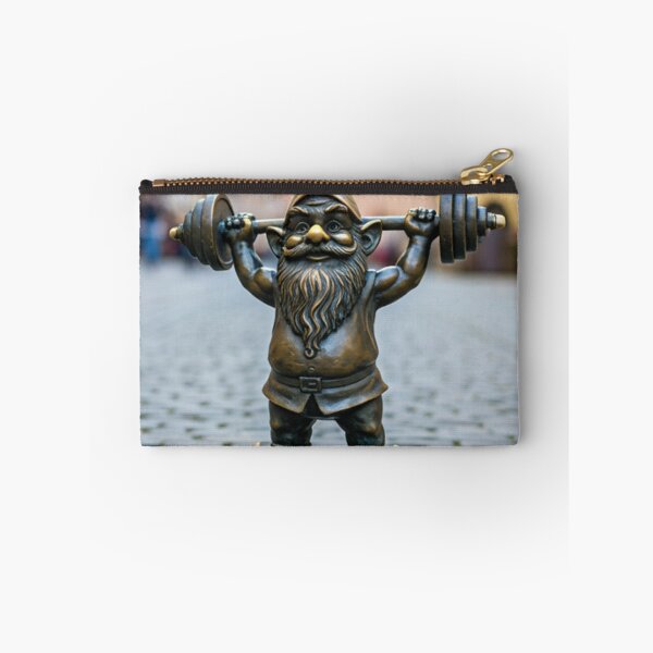 Item preview, Gnome Lifting Weights Art Print – Fitness Gift, Poland Travel Decor designed and sold by Purrfecta.