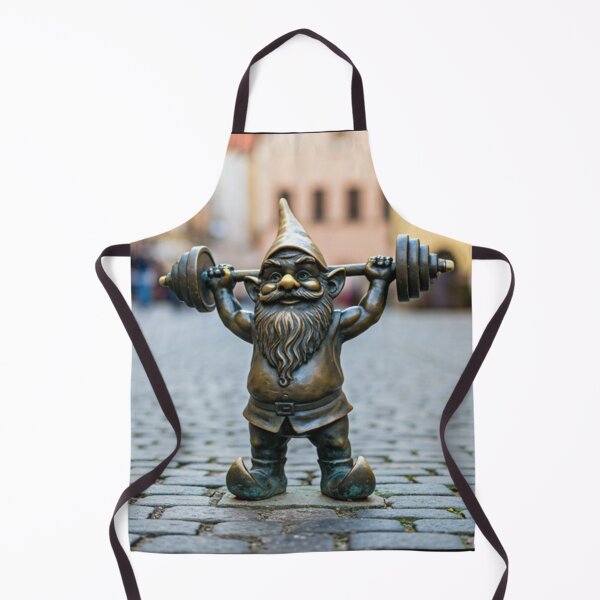 Item preview, Gnome Lifting Weights Art Print – Fitness Gift, Poland Travel Decor designed and sold by Purrfecta.