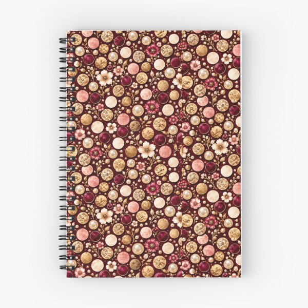 Item preview, Burgundy Polka Dot Pattern – Pearl + Gold Floral Dots designed and sold by FaithArt777.