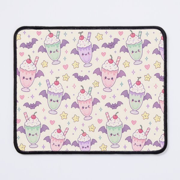 Item preview, Kawaii Bat Milkshake Pastel Pattern designed and sold by Soft Berry Studio.