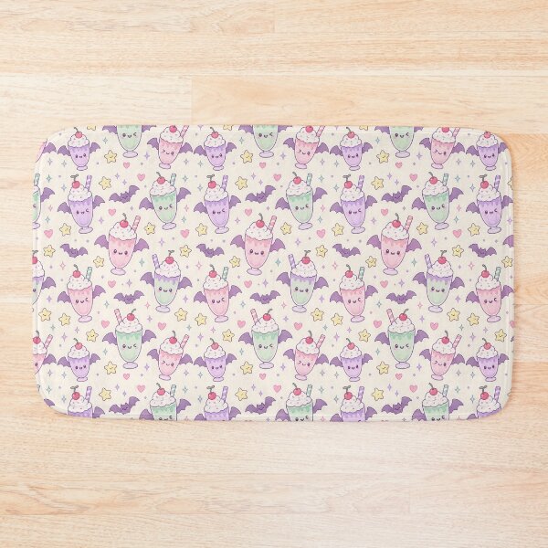 Item preview, Kawaii Bat Milkshake Pastel Pattern designed and sold by Soft Berry Studio.