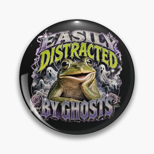 Item preview, Easily Distracted By Ghosts Frog T-Shirt | Funny Halloween Toad Spooky Purple Roses Realistic Graphic Art Gift designed and sold by illeN-Art-World.