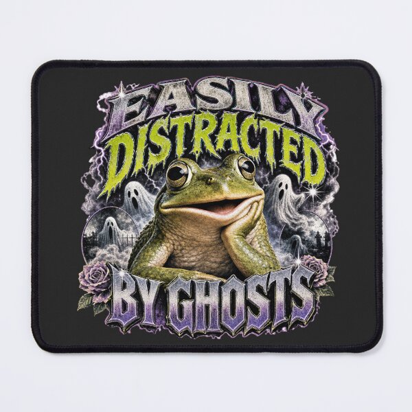 Item preview, Easily Distracted By Ghosts Frog T-Shirt | Funny Halloween Toad Spooky Purple Roses Realistic Graphic Art Gift designed and sold by illeN-Art-World.