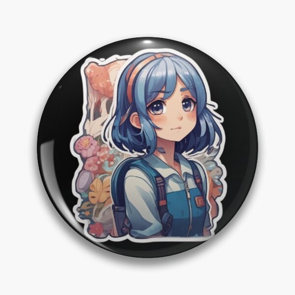 Item preview, Blue Hair Anime Girl | Dreamy Kawaii Portrait designed and sold by bella-rosa87.