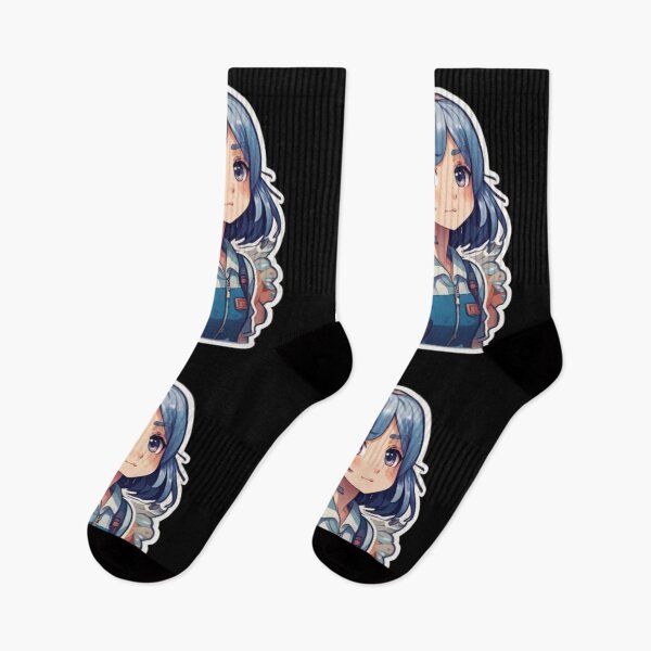 Item preview, Blue Hair Anime Girl | Dreamy Kawaii Portrait designed and sold by bella-rosa87.