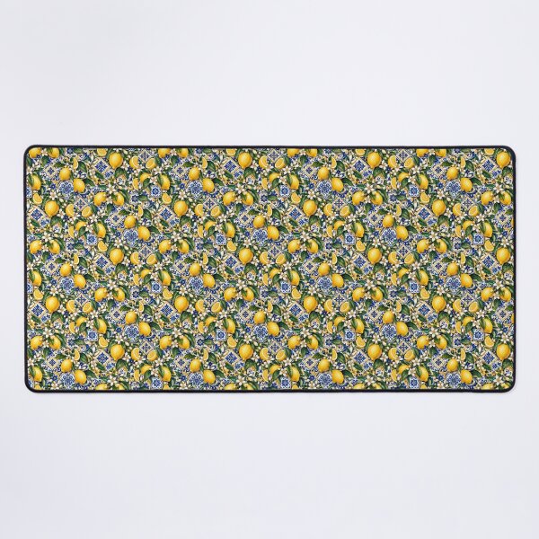Item preview, Mediterranean Lemon Pattern – Blue Tile + Citrus Garden designed and sold by FaithArt777.