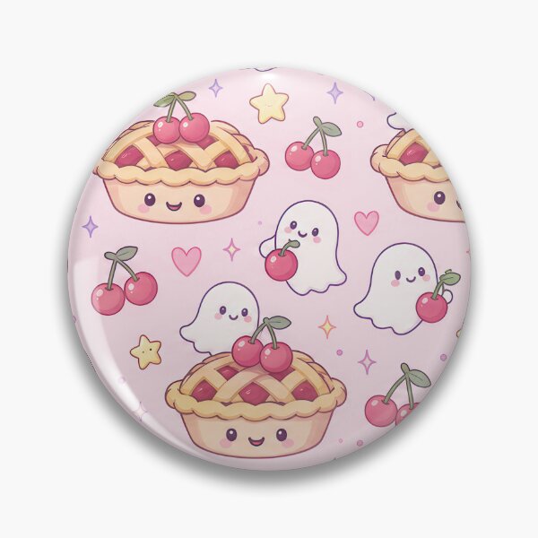 Item preview, Kawaii Ghost Cherry Pie Pastel Pattern designed and sold by Soft Berry Studio.