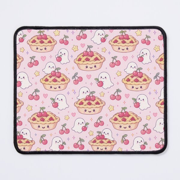 Item preview, Kawaii Ghost Cherry Pie Pastel Pattern designed and sold by Soft Berry Studio.