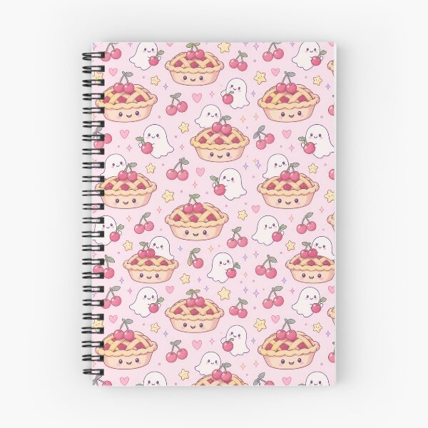 Item preview, Kawaii Ghost Cherry Pie Pastel Pattern designed and sold by Soft Berry Studio.