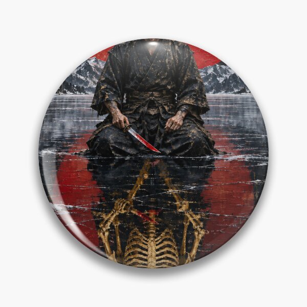 Item preview, Kneeling Dark Samurai with a Golden Skeleton Reflection designed and sold by MouradStudio.
