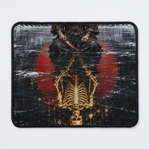 Item preview, Kneeling Dark Samurai with a Golden Skeleton Reflection designed and sold by MouradStudio.