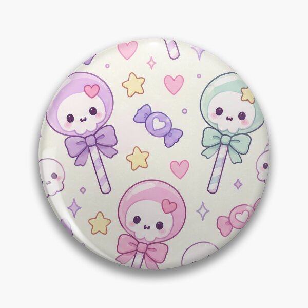 Item preview, Kawaii Skull Lollipop Pastel Pattern designed and sold by Soft Berry Studio.