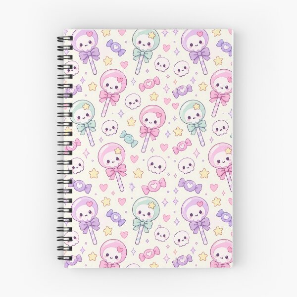 Item preview, Kawaii Skull Lollipop Pastel Pattern designed and sold by Soft Berry Studio.