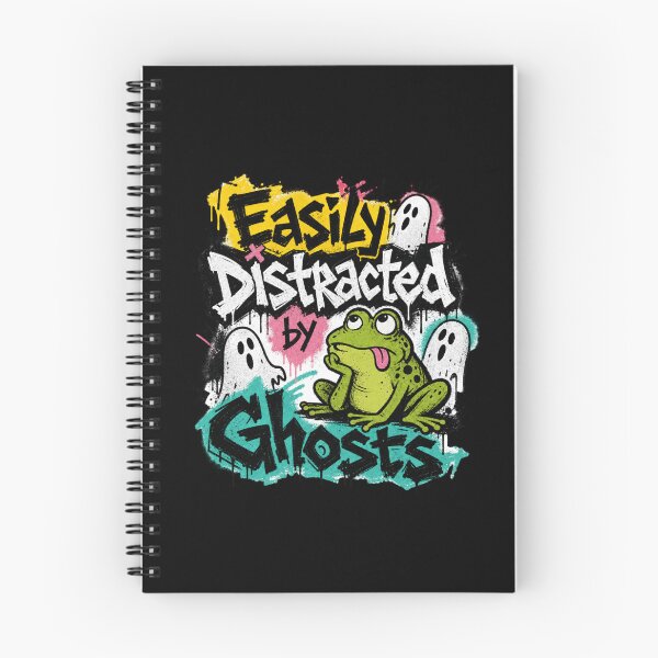 Item preview, Easily Distracted By Ghosts Funny Frog T-Shirt | Cute Goofy Toad Yellow Teal Graffiti Spooky Halloween Gift designed and sold by illeN-Art-World.