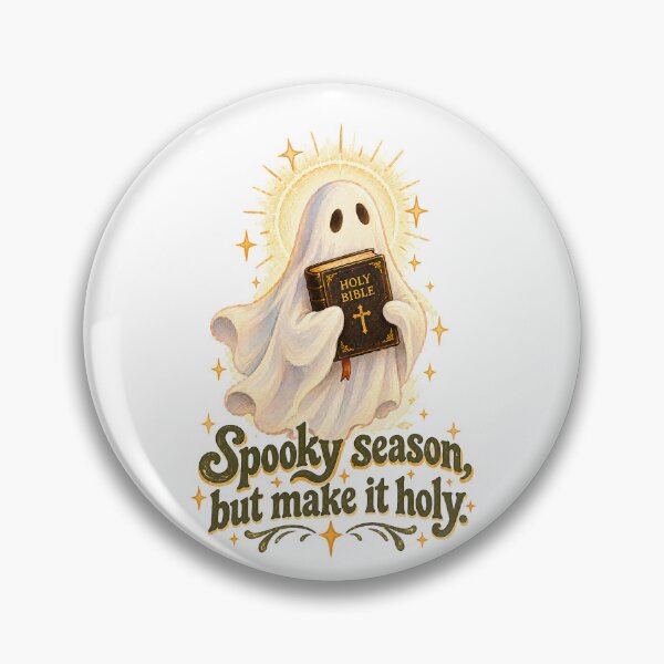 Item preview, Spooky Season But Make It Holy - Cute Christian Ghost With Holy Bible designed and sold by Neurospicy Trolls.