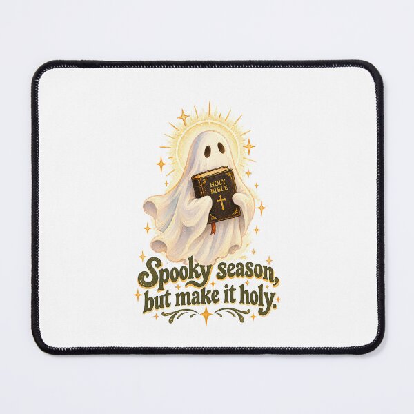 Item preview, Spooky Season But Make It Holy - Cute Christian Ghost With Holy Bible designed and sold by Neurospicy Trolls.
