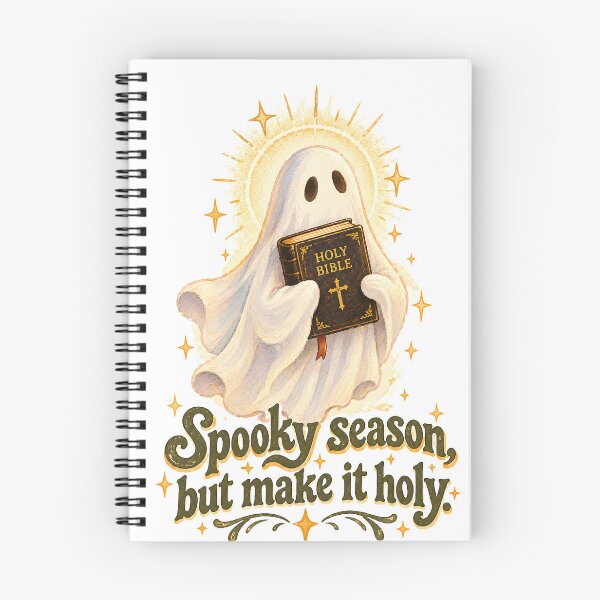 Item preview, Spooky Season But Make It Holy - Cute Christian Ghost With Holy Bible designed and sold by Neurospicy Trolls.